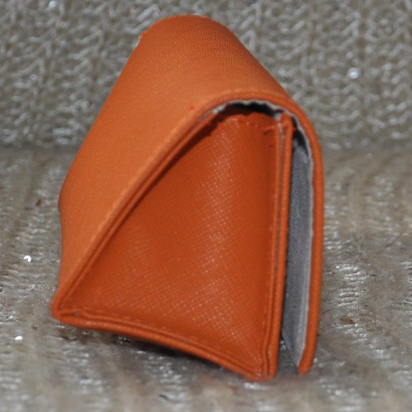 TORY BURCH Orange Sun Glasses Case Gold Tone Logo - Picture 4 of 7